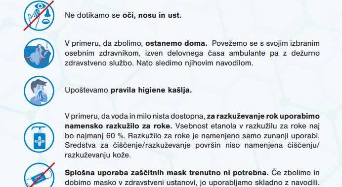 Navodila za preprečitev širjenja koronavirusa